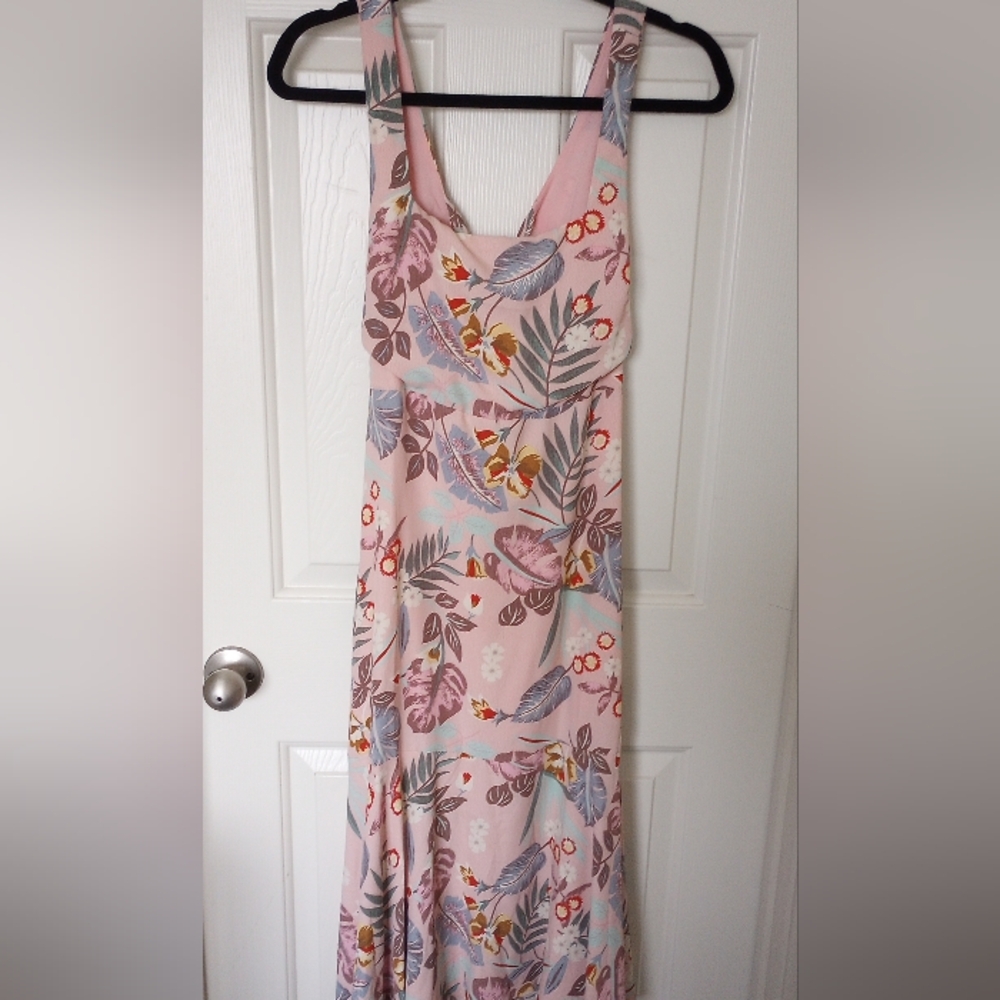 Lulu's Dress Size Medium Island Sun Blush Pink Tropical Great Condition